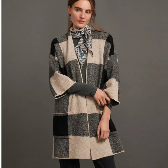 Anthropologie Sweaters - NWT ANTHROPOLOGIE Corellia Plaid Cardigan Size L